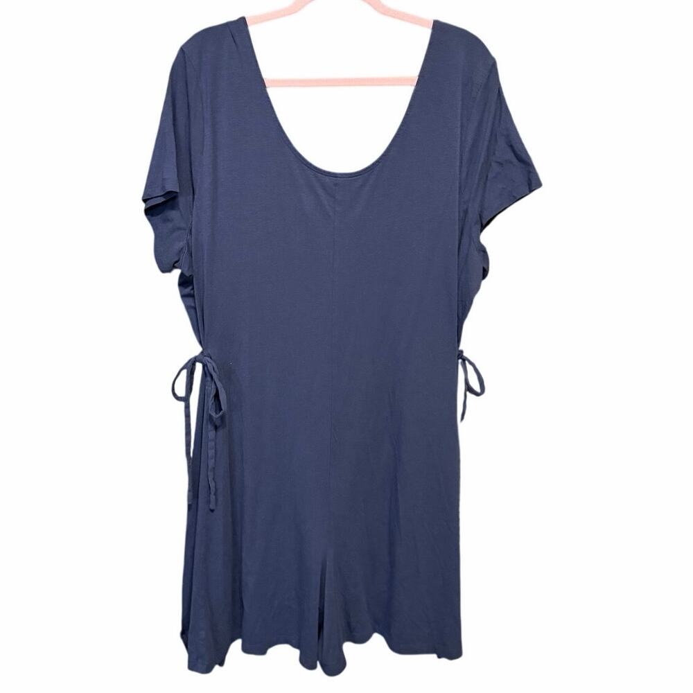 Any body navy blue vneck romper plus size 3X cotton modal blend coastal resort